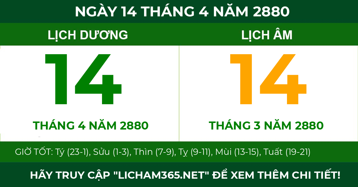 lịch âm ngày 14 tháng 4 năm 2880