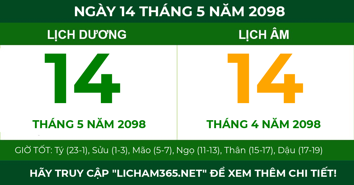lịch âm ngày 14 tháng 5 năm 2098