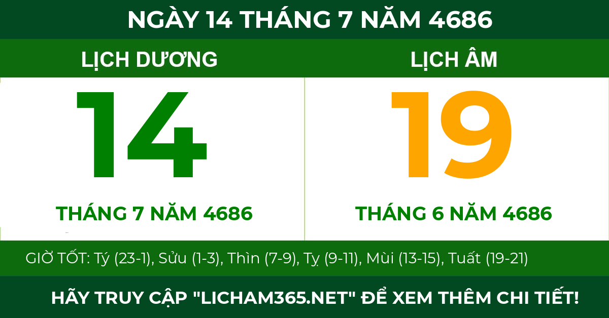 lịch âm ngày 14 tháng 7 năm 4686