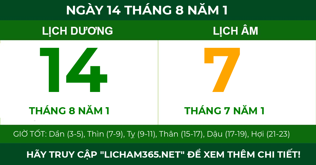lịch âm ngày 14 tháng 8 năm 1