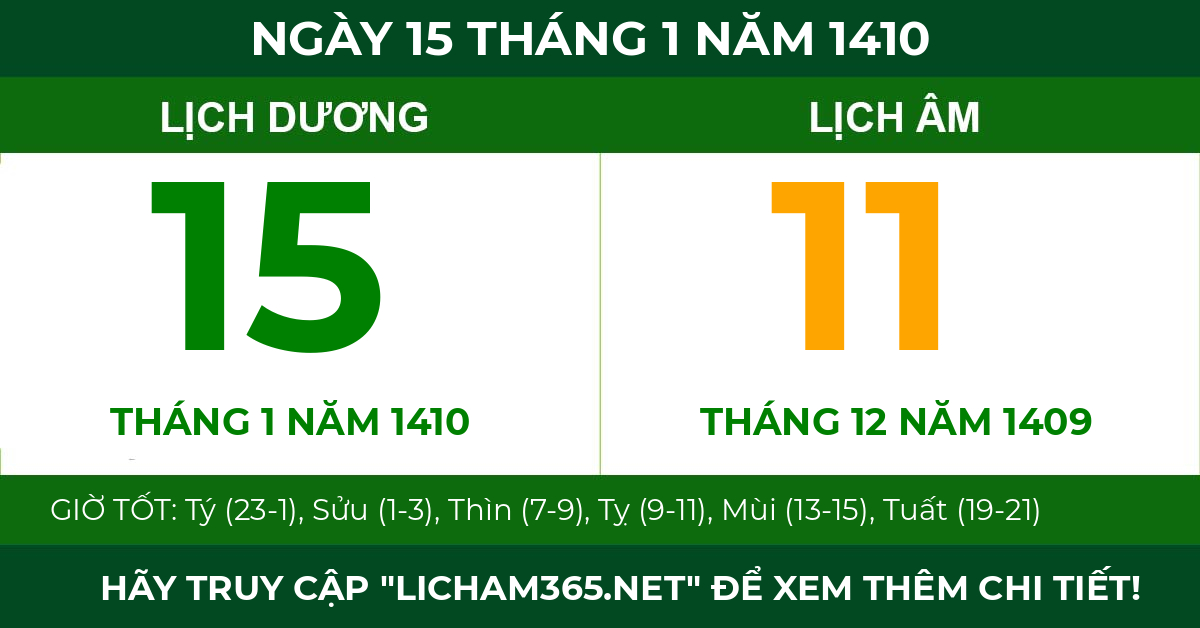 lịch âm ngày 15 tháng 1 năm 1410