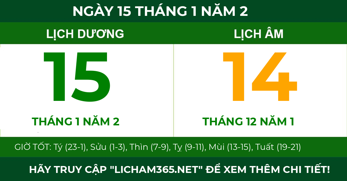 lịch âm ngày 15 tháng 1 năm 2