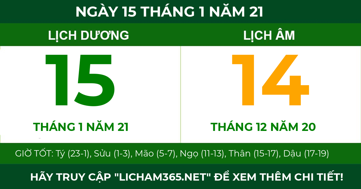 lịch âm ngày 15 tháng 1 năm 21