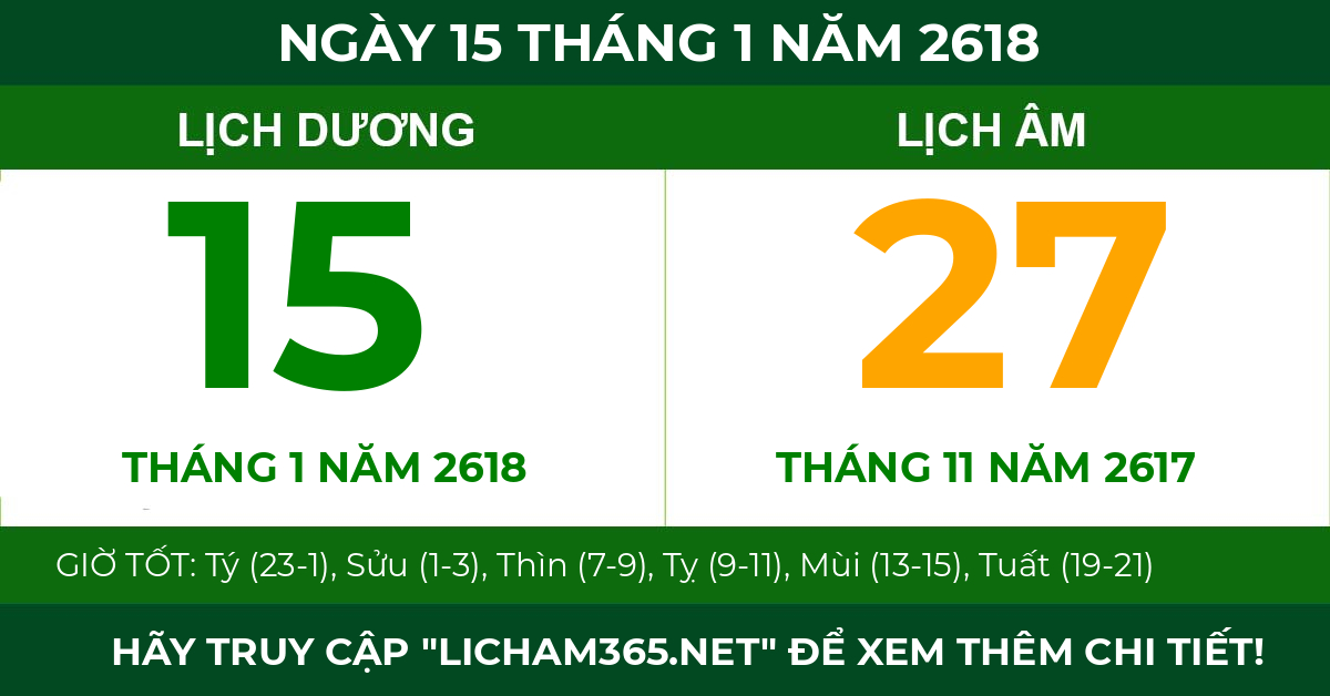 lịch âm ngày 15 tháng 1 năm 2618