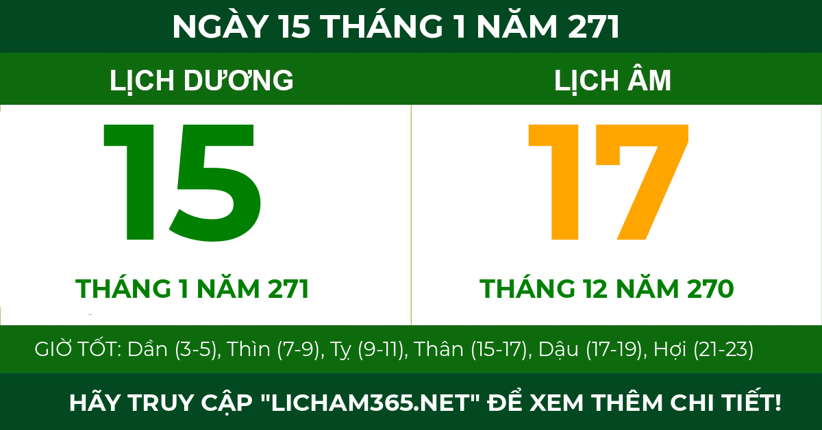 lịch âm ngày 15 tháng 1 năm 271