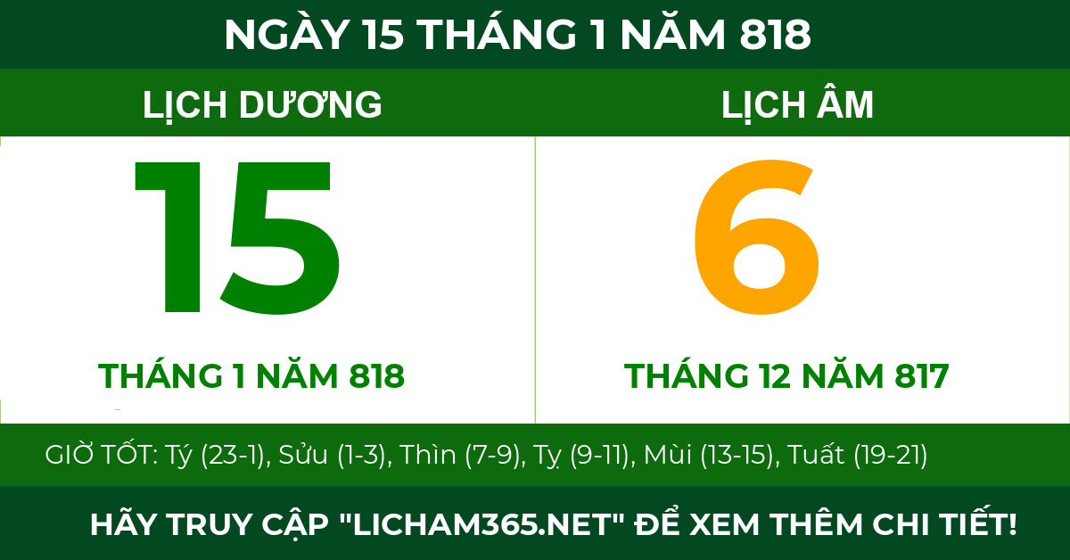 lịch âm ngày 15 tháng 1 năm 818