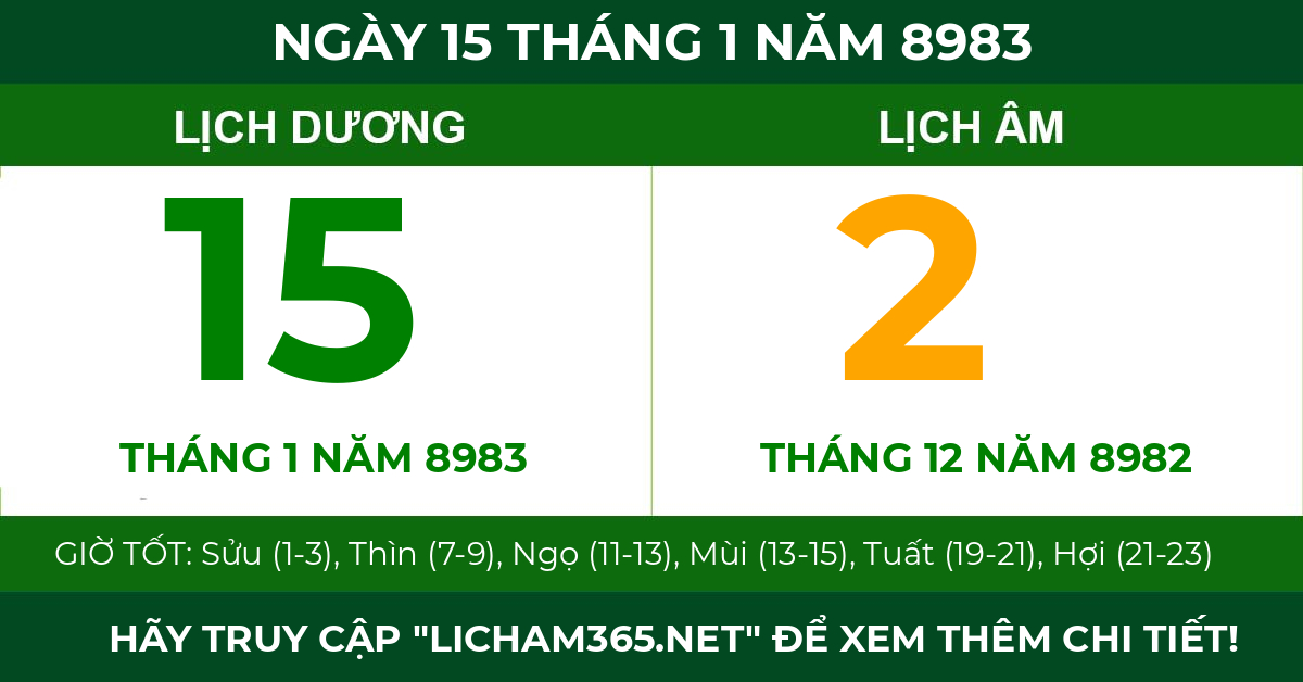 lịch âm ngày 15 tháng 1 năm 8983