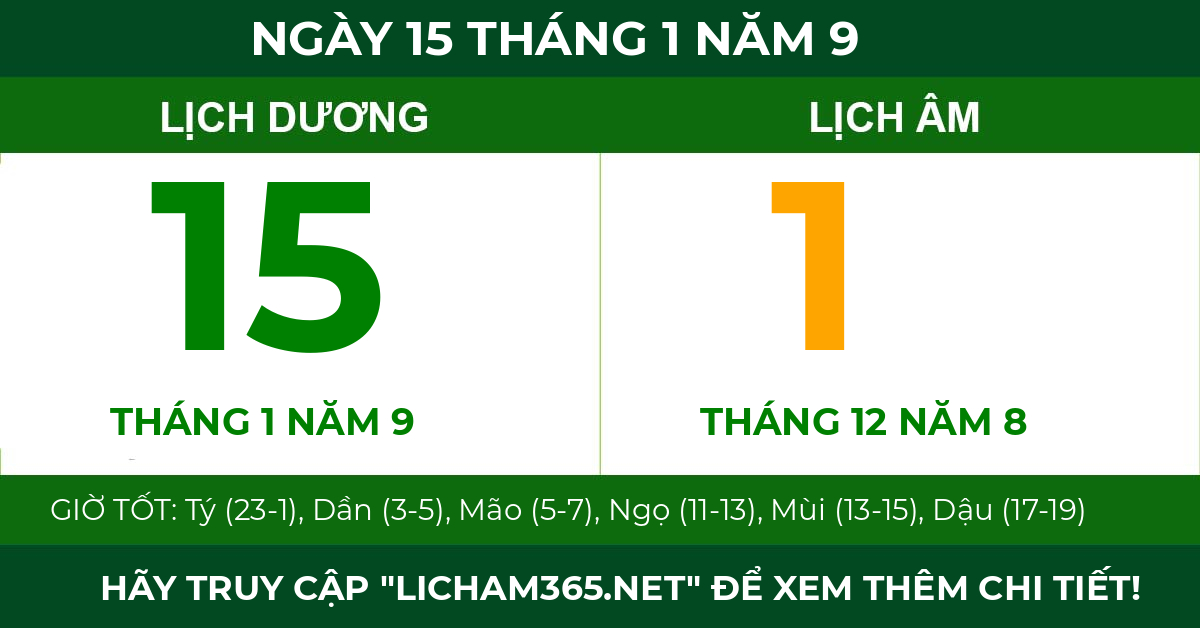 lịch âm ngày 15 tháng 1 năm 9