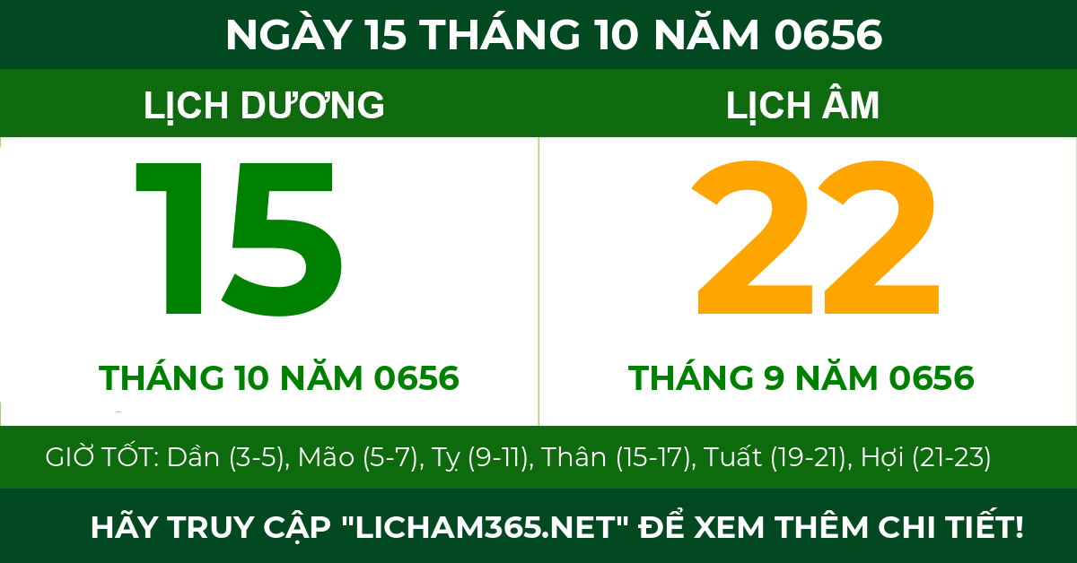 lịch âm ngày 15 tháng 10 năm 0656