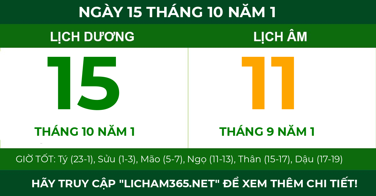 lịch âm ngày 15 tháng 10 năm 1