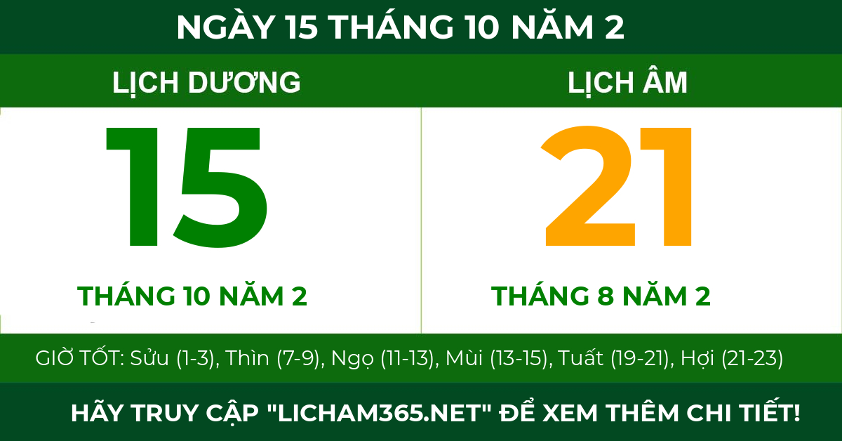 lịch âm ngày 15 tháng 10 năm 2