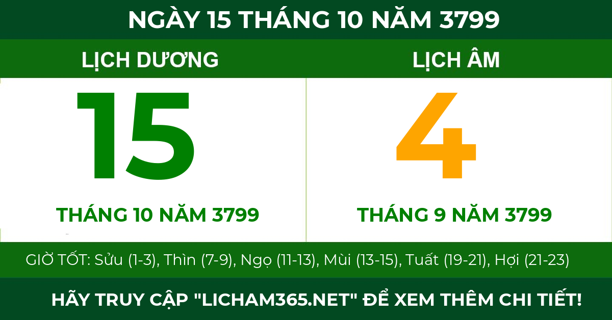 lịch âm ngày 15 tháng 10 năm 3799