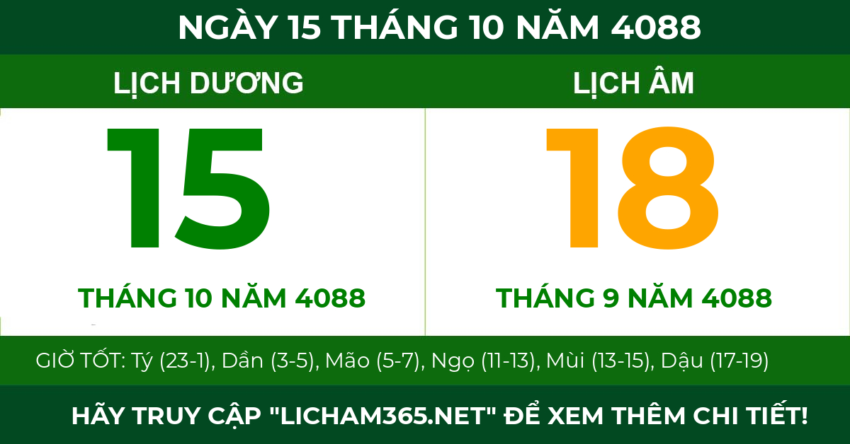 lịch âm ngày 15 tháng 10 năm 4088