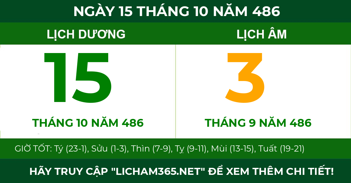 lịch âm ngày 15 tháng 10 năm 486