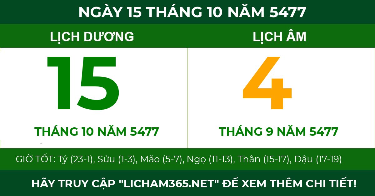 lịch âm ngày 15 tháng 10 năm 5477