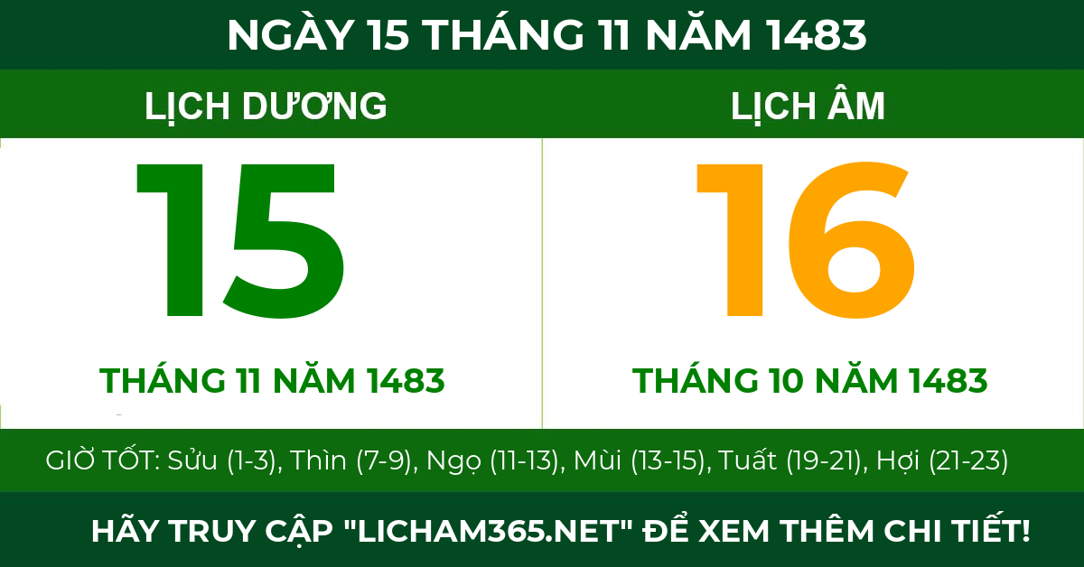 lịch âm ngày 15 tháng 11 năm 1483