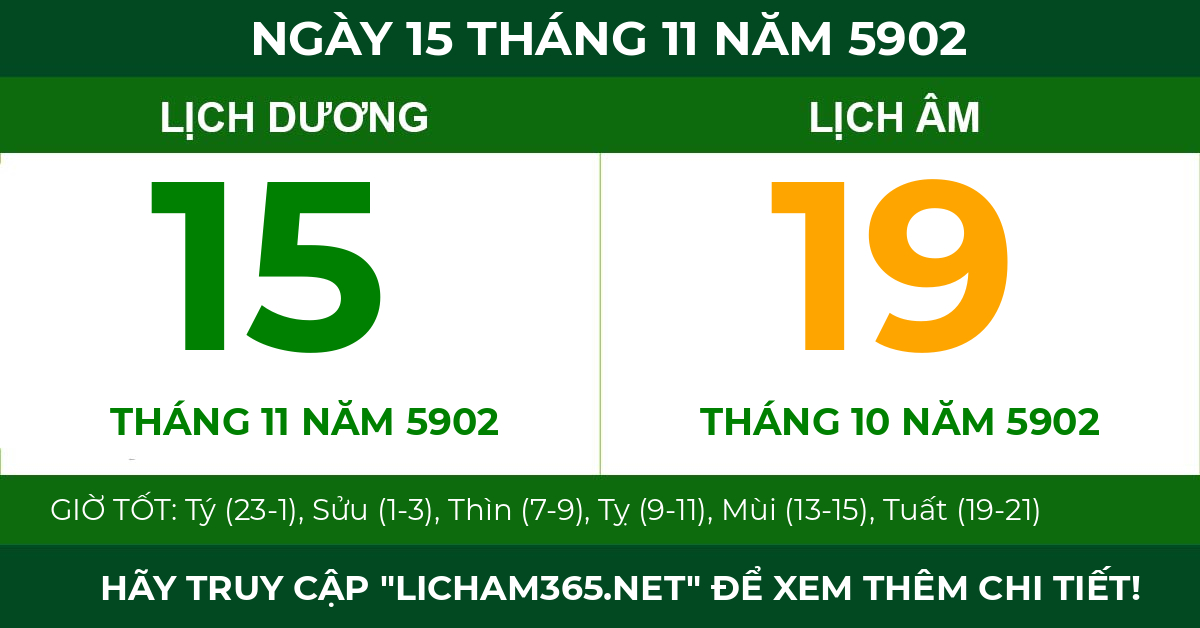 lịch âm ngày 15 tháng 11 năm 5902