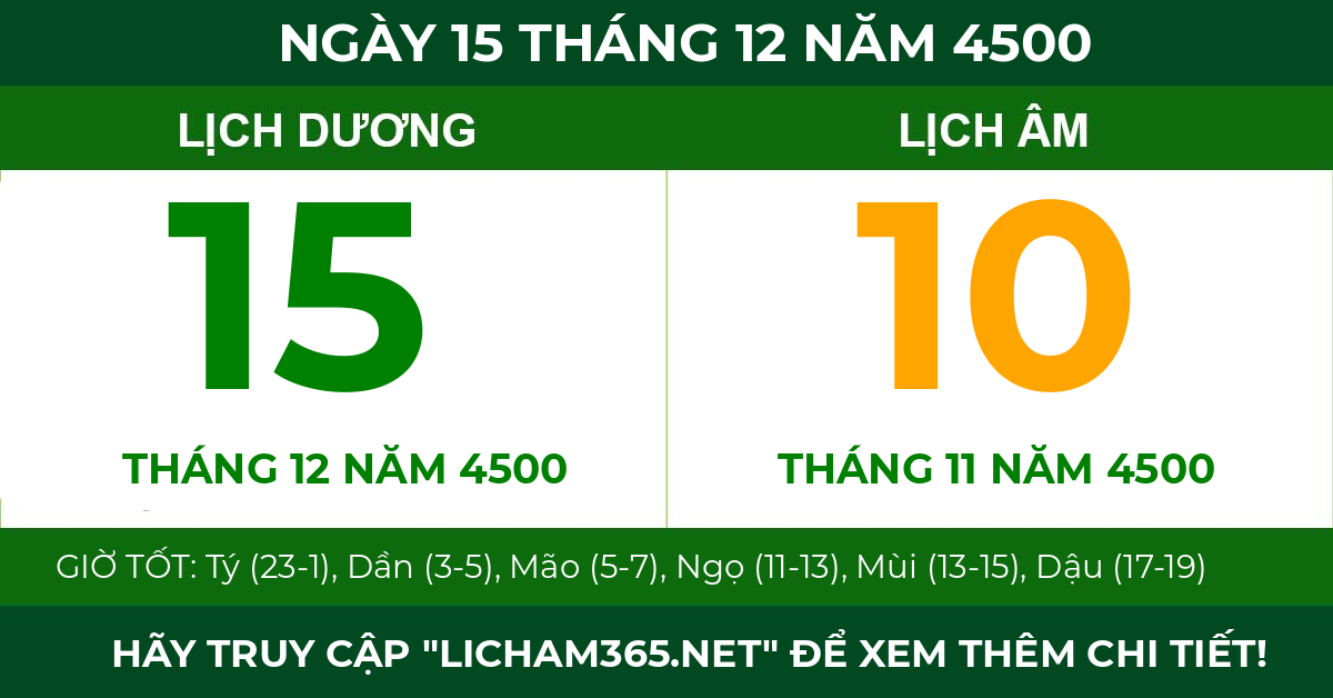 lịch âm ngày 15 tháng 12 năm 4500