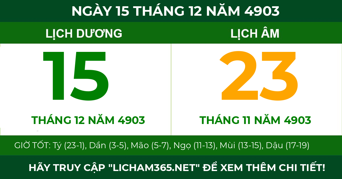 lịch âm ngày 15 tháng 12 năm 4903