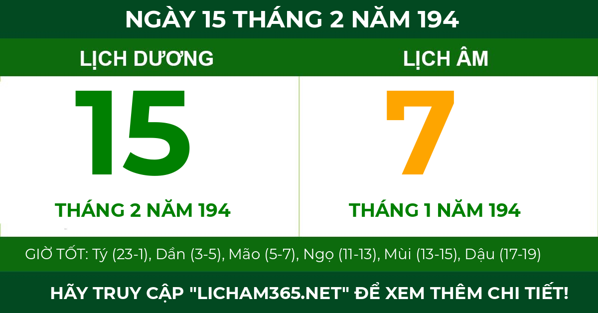 lịch âm ngày 15 tháng 2 năm 194