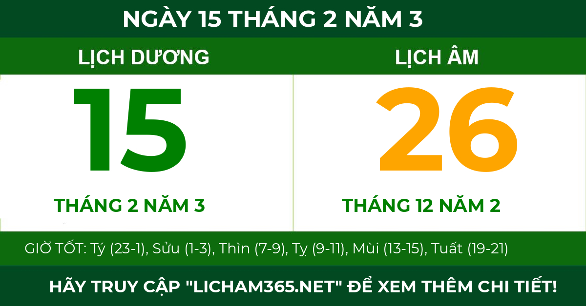 lịch âm ngày 15 tháng 2 năm 3