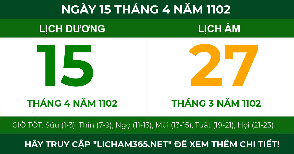 lịch âm ngày 15 tháng 4 năm 1102