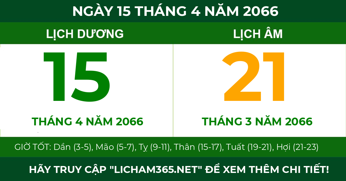 lịch âm ngày 15 tháng 4 năm 2066