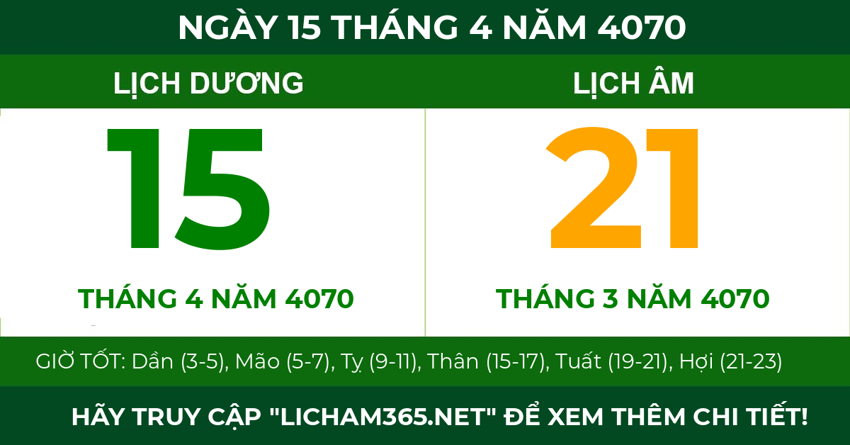 lịch âm ngày 15 tháng 4 năm 4070