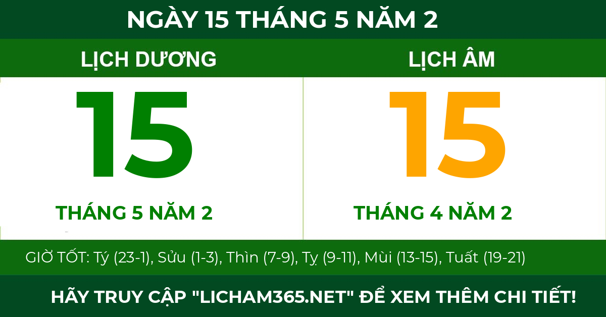 lịch âm ngày 15 tháng 5 năm 2