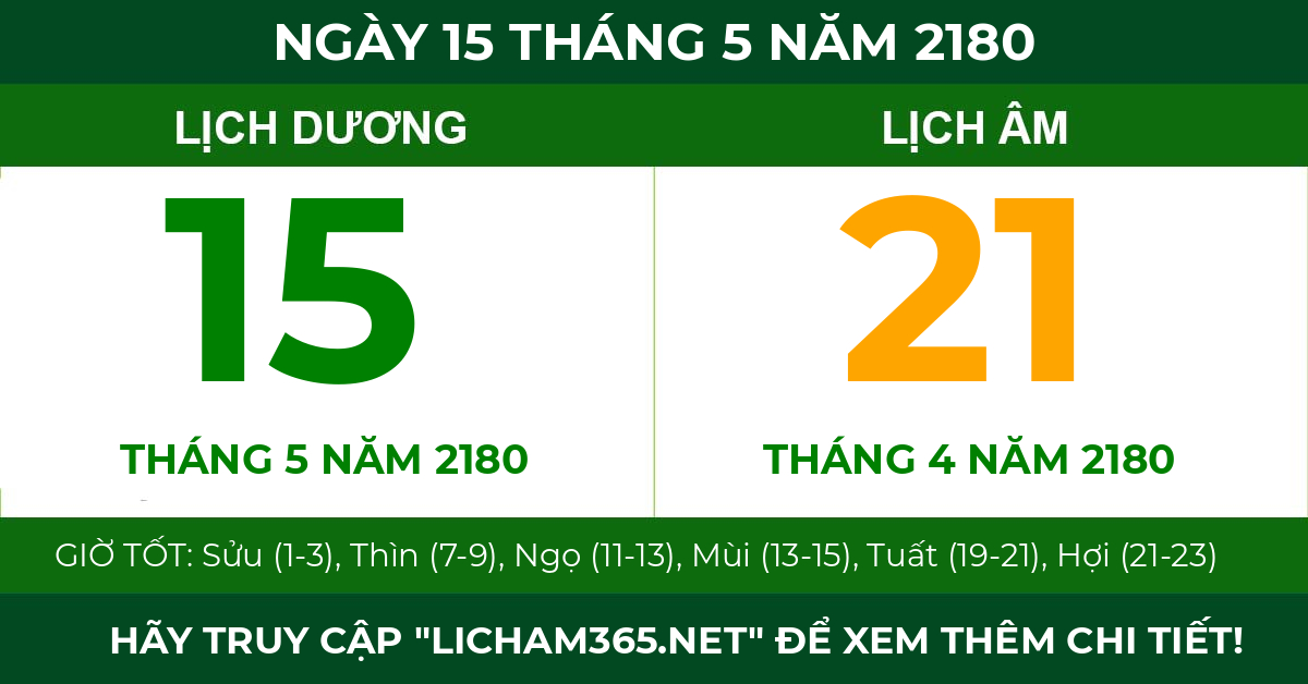 lịch âm ngày 15 tháng 5 năm 2180