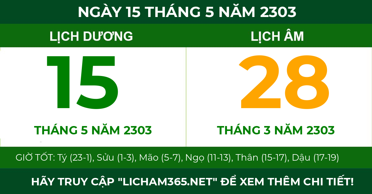 lịch âm ngày 15 tháng 5 năm 2303