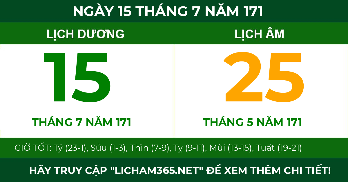 lịch âm ngày 15 tháng 7 năm 171