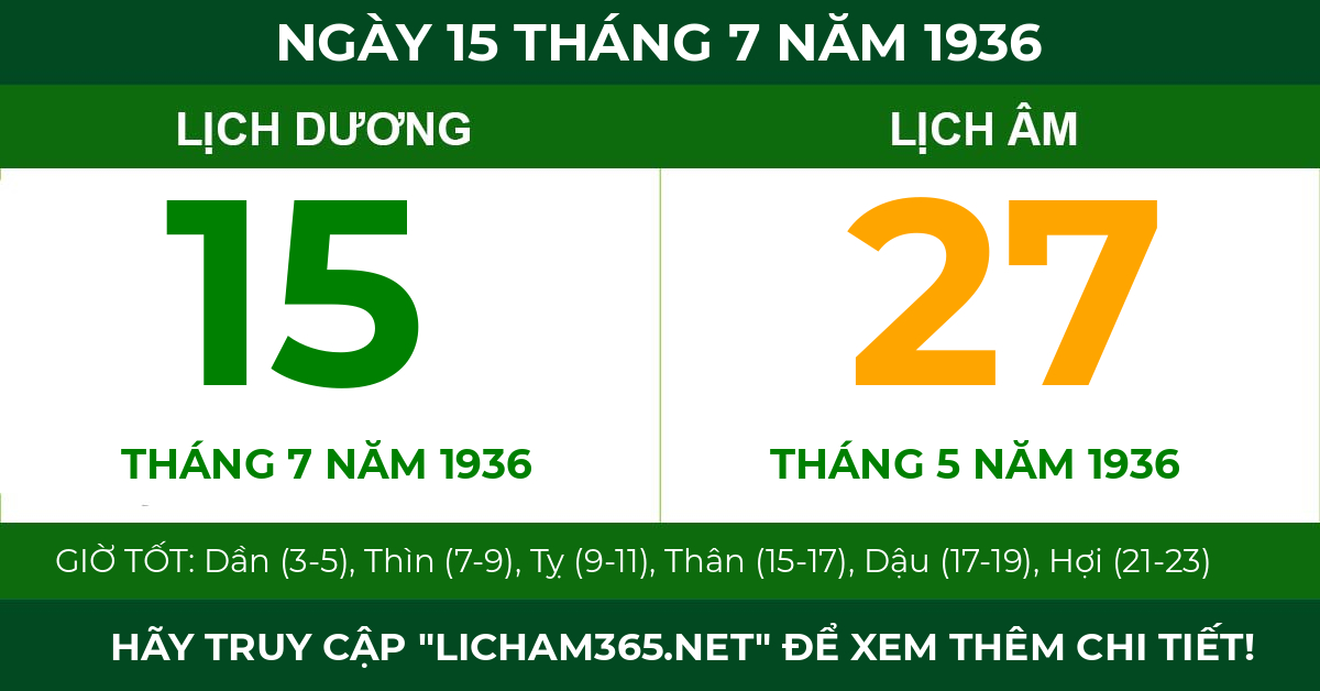lịch âm ngày 15 tháng 7 năm 1936