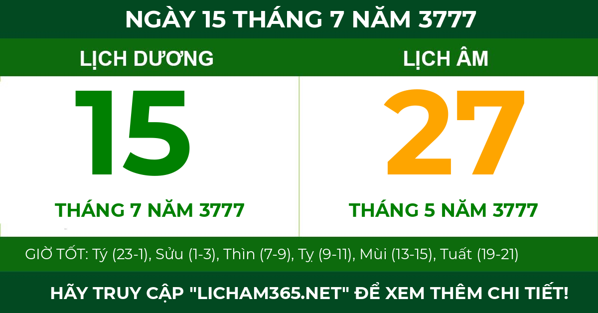 lịch âm ngày 15 tháng 7 năm 3777