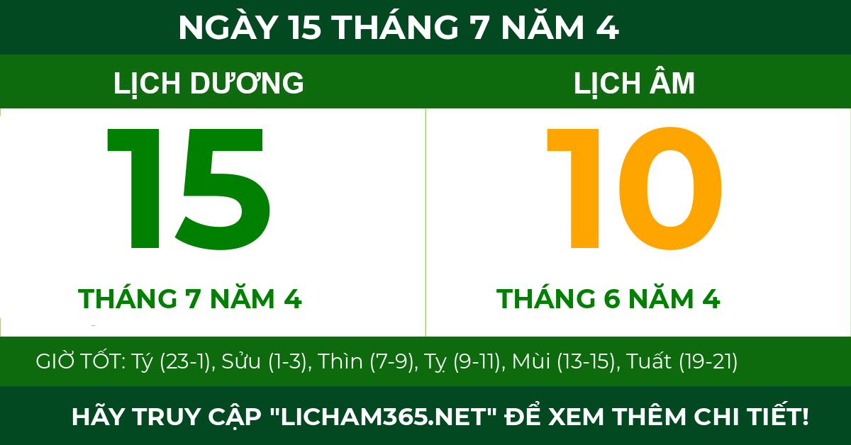 lịch âm ngày 15 tháng 7 năm 4