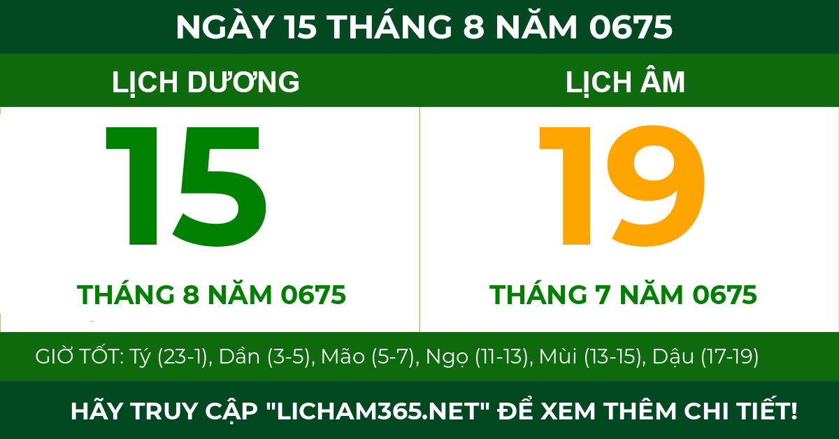 lịch âm ngày 15 tháng 8 năm 0675