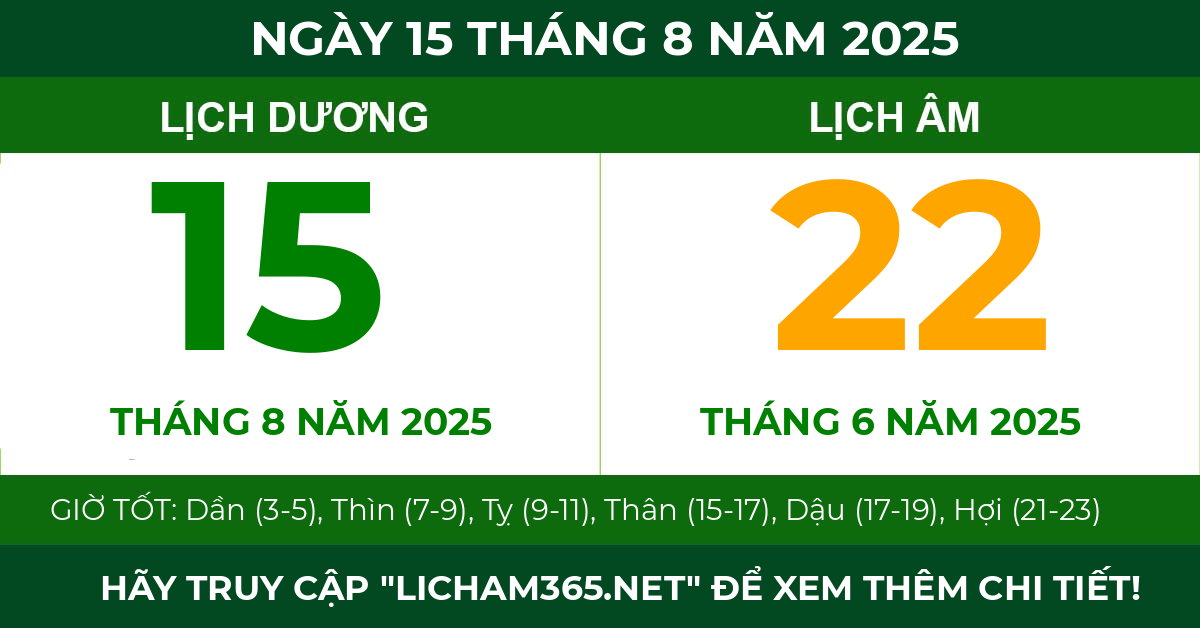lịch âm ngày 15 tháng 8 năm 2025