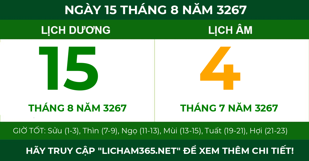 lịch âm ngày 15 tháng 8 năm 3267