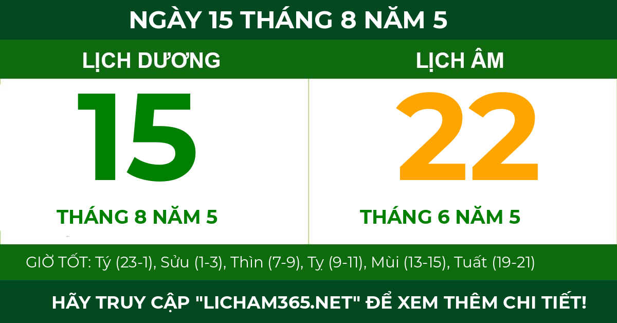 lịch âm ngày 15 tháng 8 năm 5