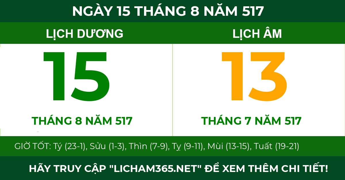 lịch âm ngày 15 tháng 8 năm 517