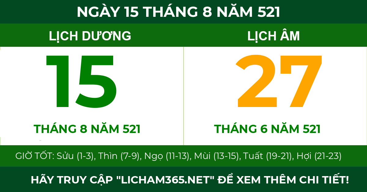 lịch âm ngày 15 tháng 8 năm 521