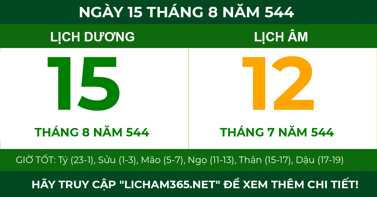 lịch âm ngày 15 tháng 8 năm 544