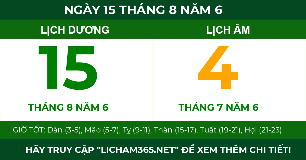 lịch âm ngày 15 tháng 8 năm 6