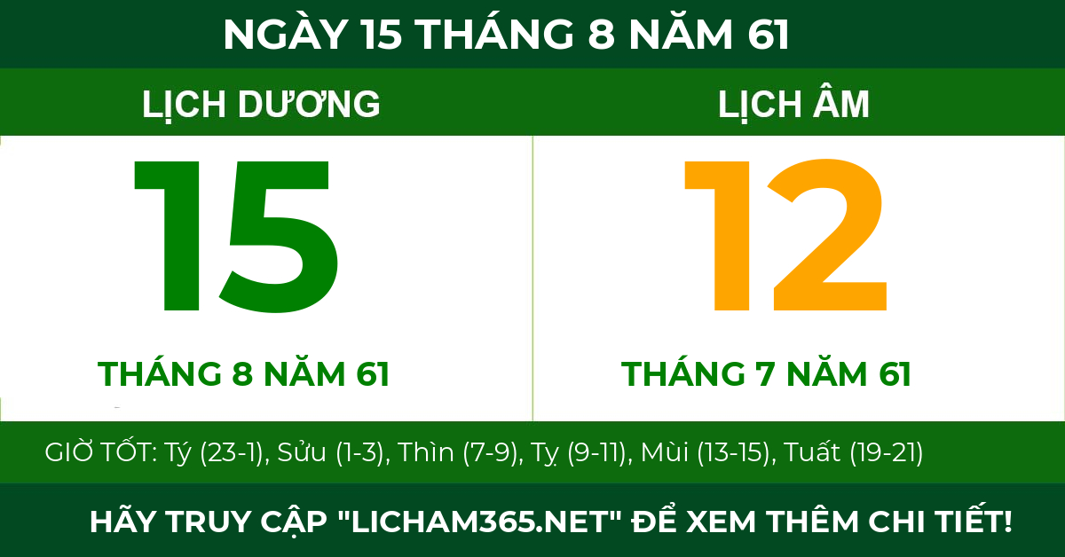 lịch âm ngày 15 tháng 8 năm 61