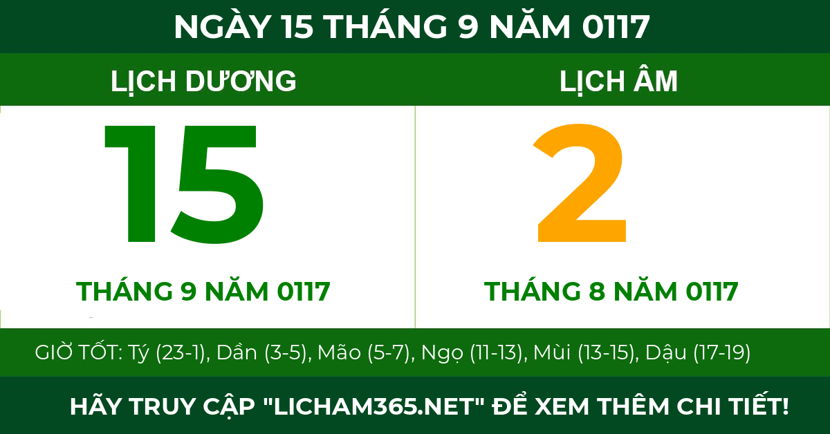 lịch âm ngày 15 tháng 9 năm 0117