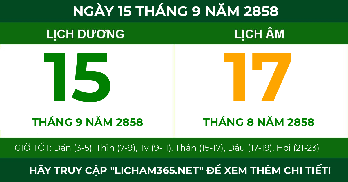 lịch âm ngày 15 tháng 9 năm 2858