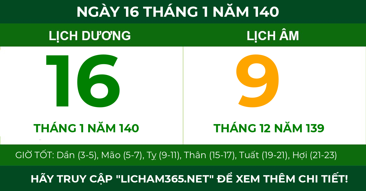 lịch âm ngày 16 tháng 1 năm 140