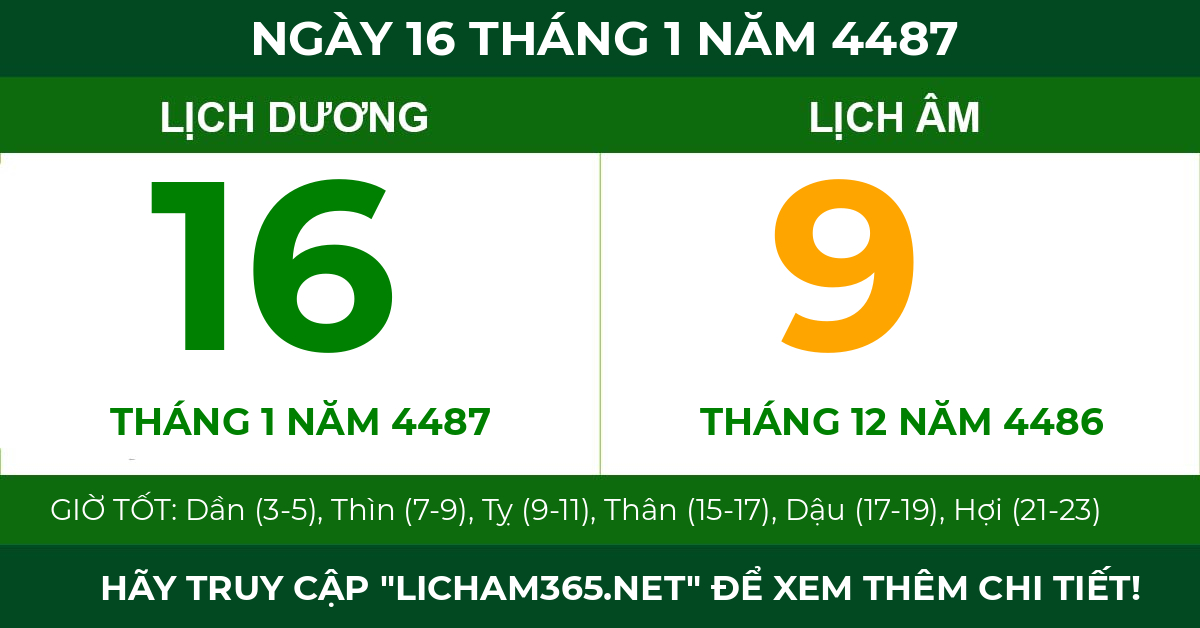 lịch âm ngày 16 tháng 1 năm 4487