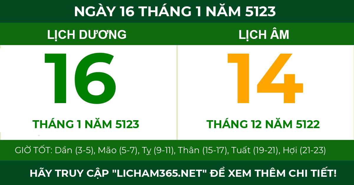 lịch âm ngày 16 tháng 1 năm 5123