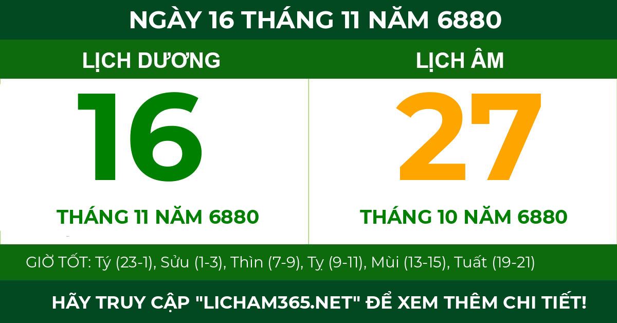 lịch âm ngày 16 tháng 11 năm 6880